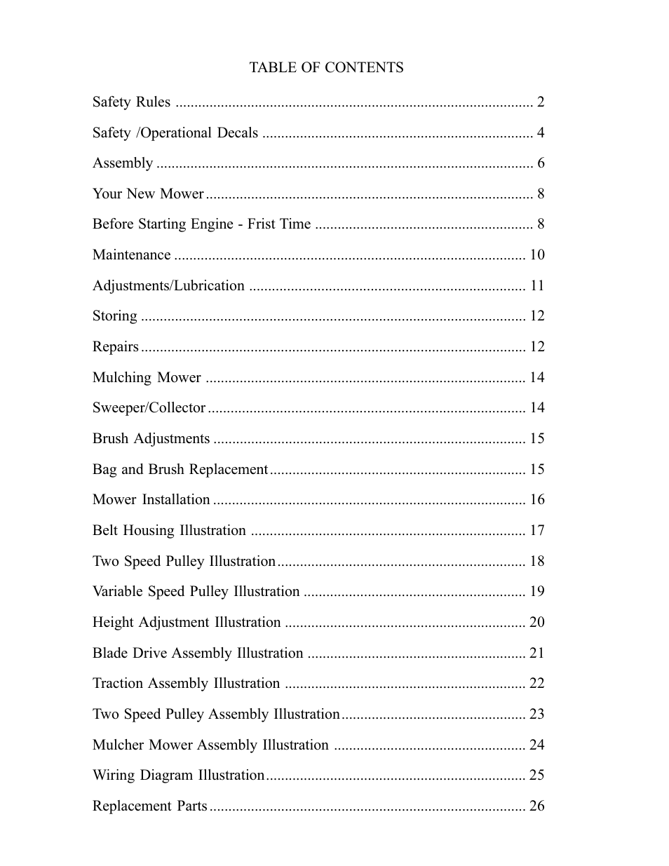 Swisher AZ Series User Manual | Page 3 / 36