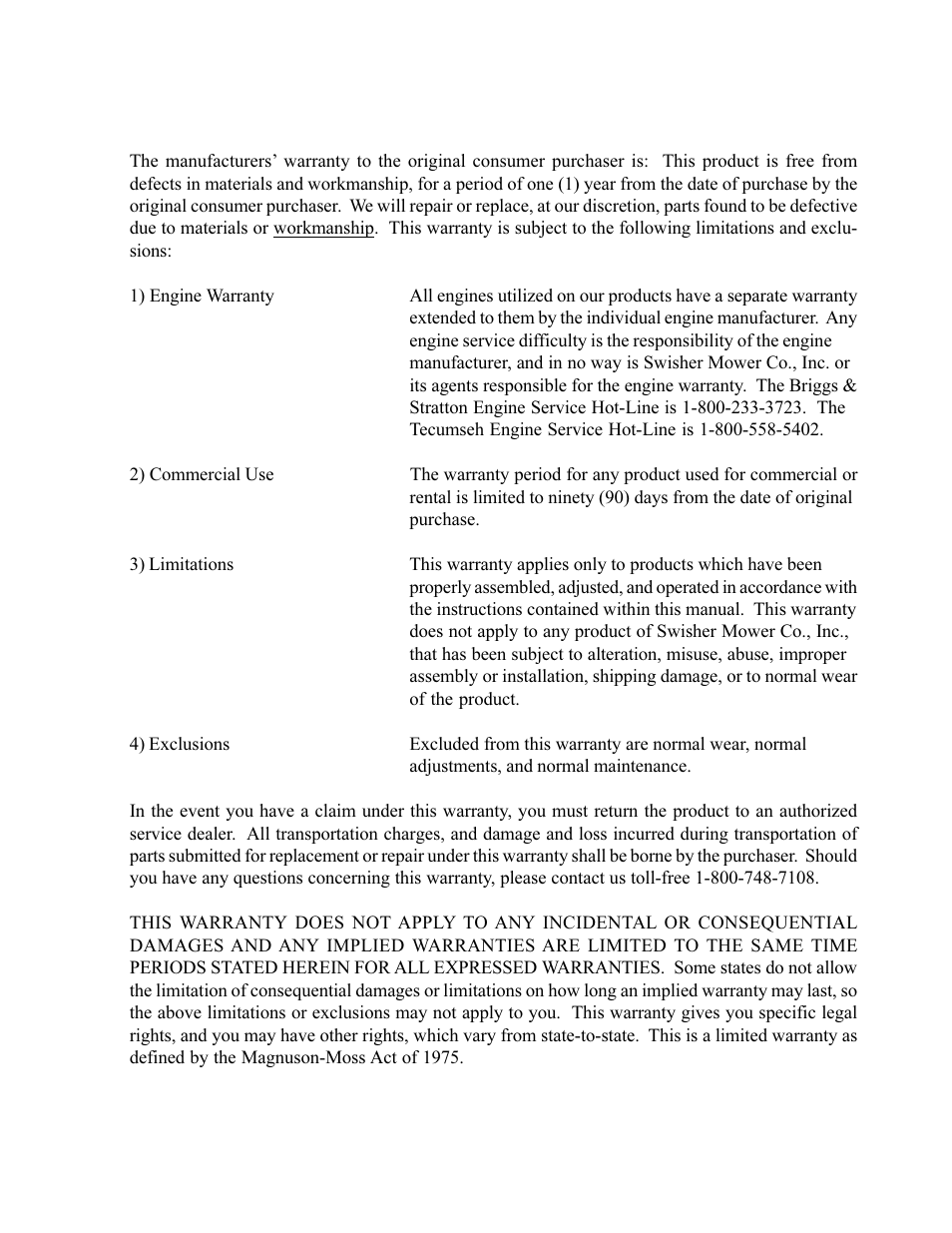 Swisher AZ Series User Manual | Page 35 / 36