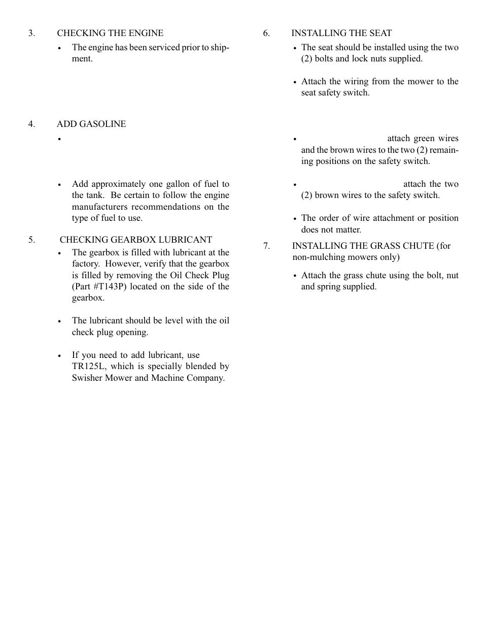 Swisher AZ Series User Manual | Page 9 / 36