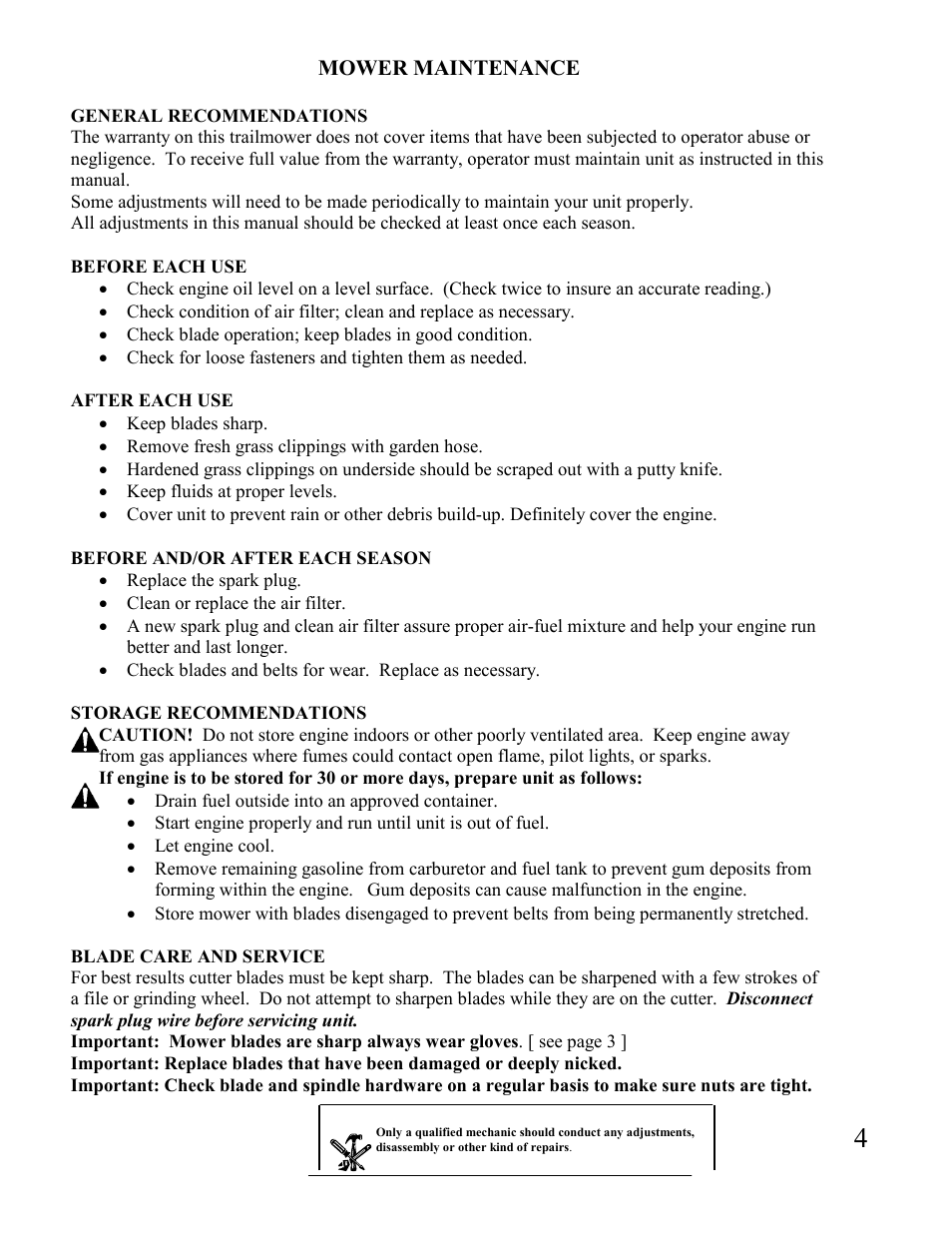 Swisher FT1150 User Manual | Page 4 / 20