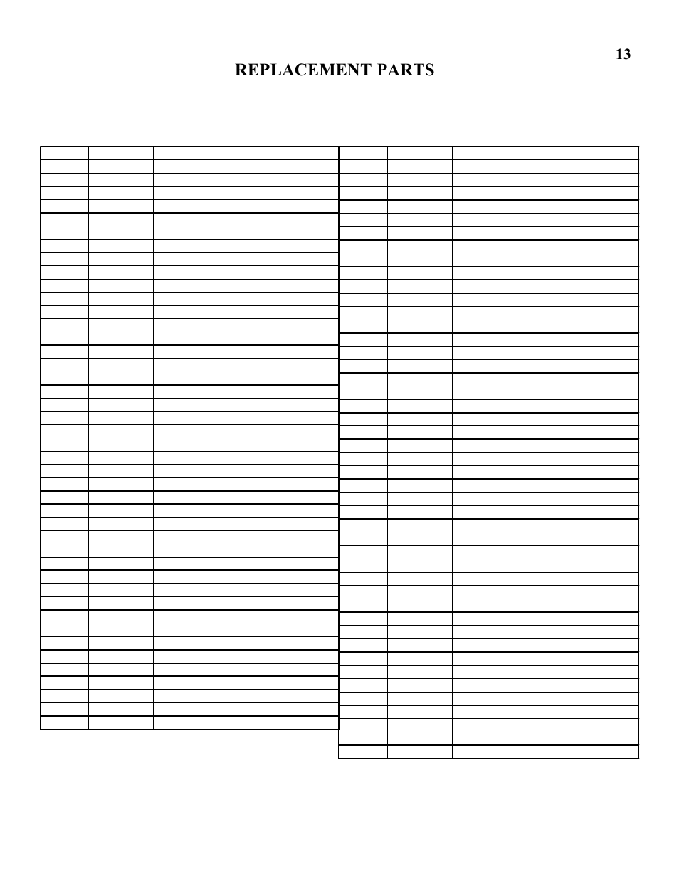 Replacement parts | Swisher RT10544 User Manual | Page 14 / 15
