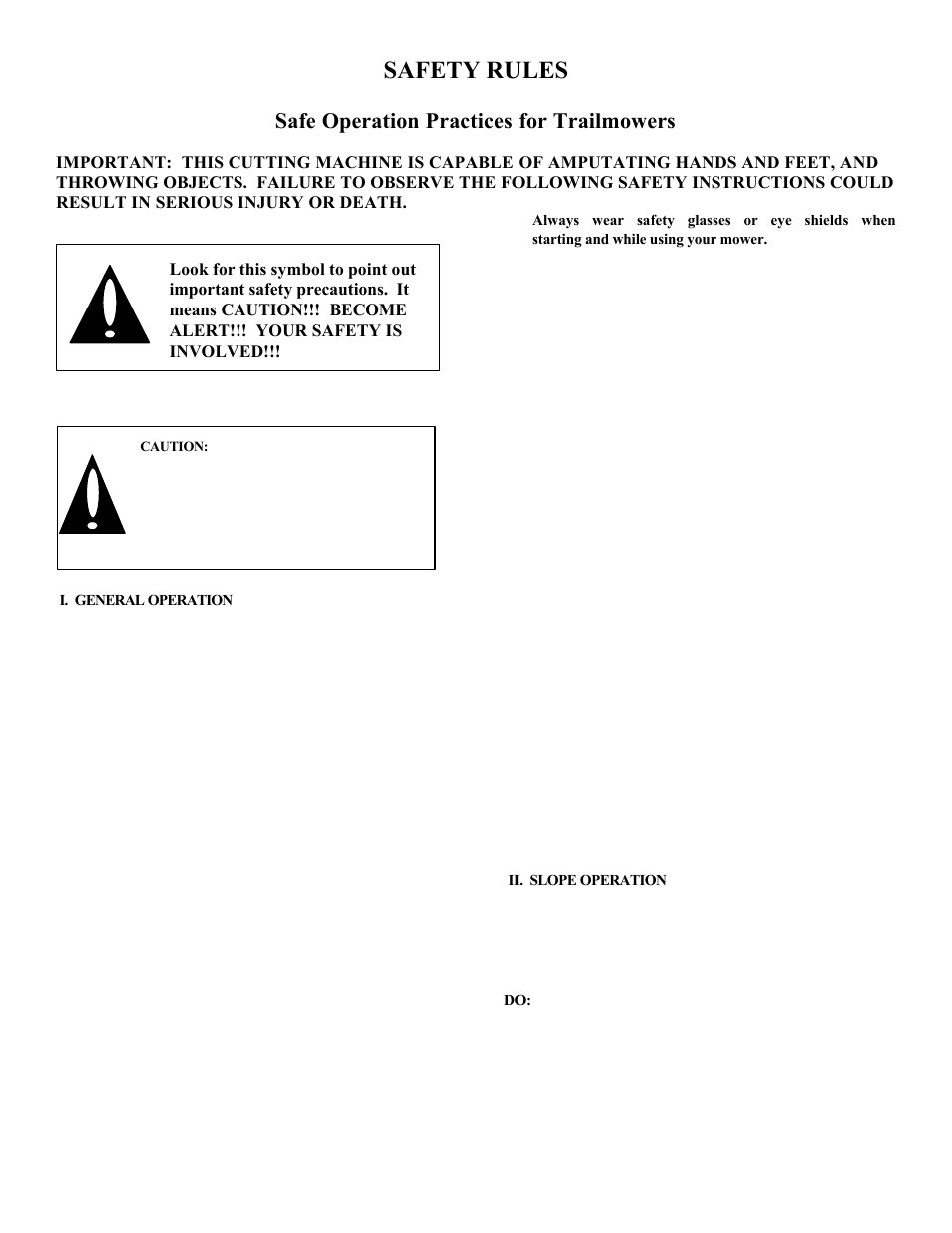 Safety rules, Safe operation practices for trailmowers | Swisher RT10544 User Manual | Page 3 / 15
