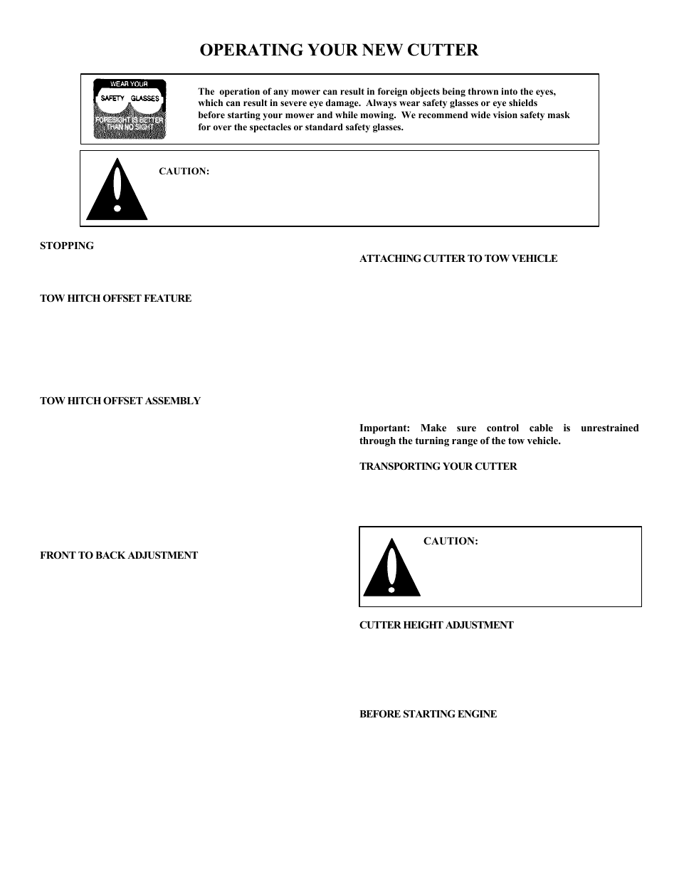 Operating your new cutter | Swisher RT10544 User Manual | Page 7 / 15