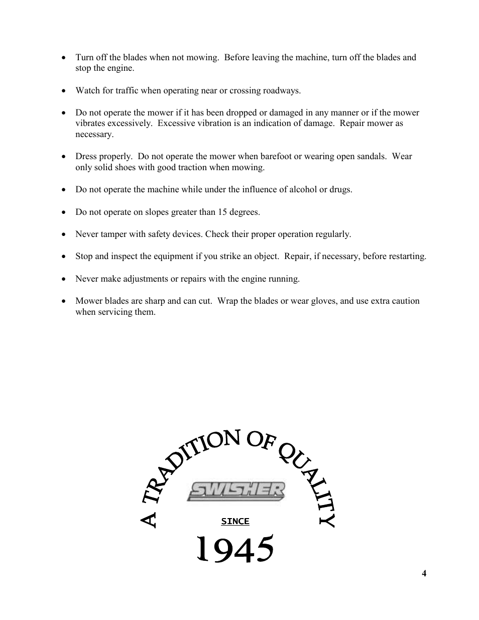 Swisher T1360T User Manual | Page 4 / 16