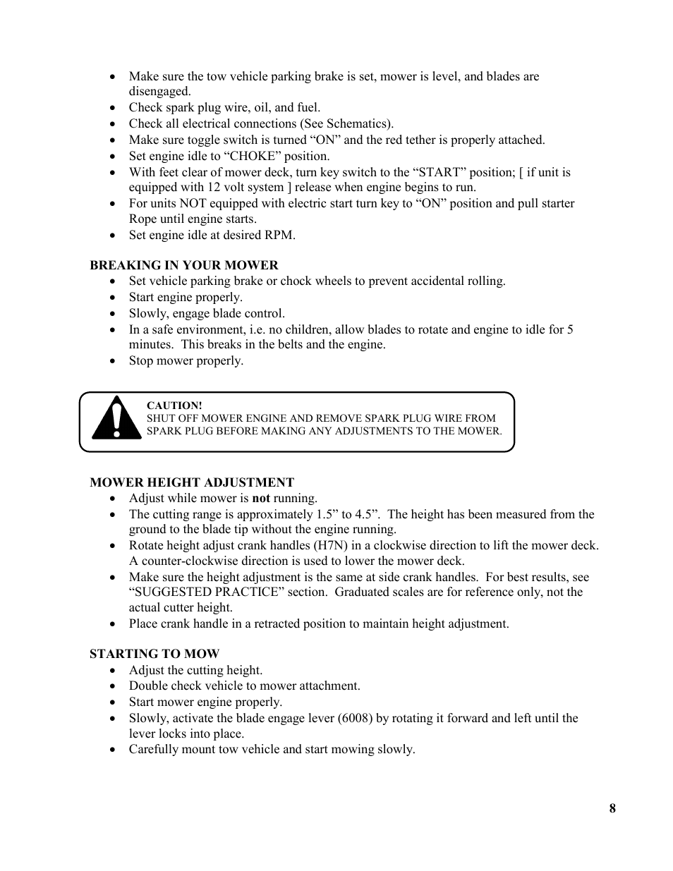 Swisher T1360T User Manual | Page 8 / 16