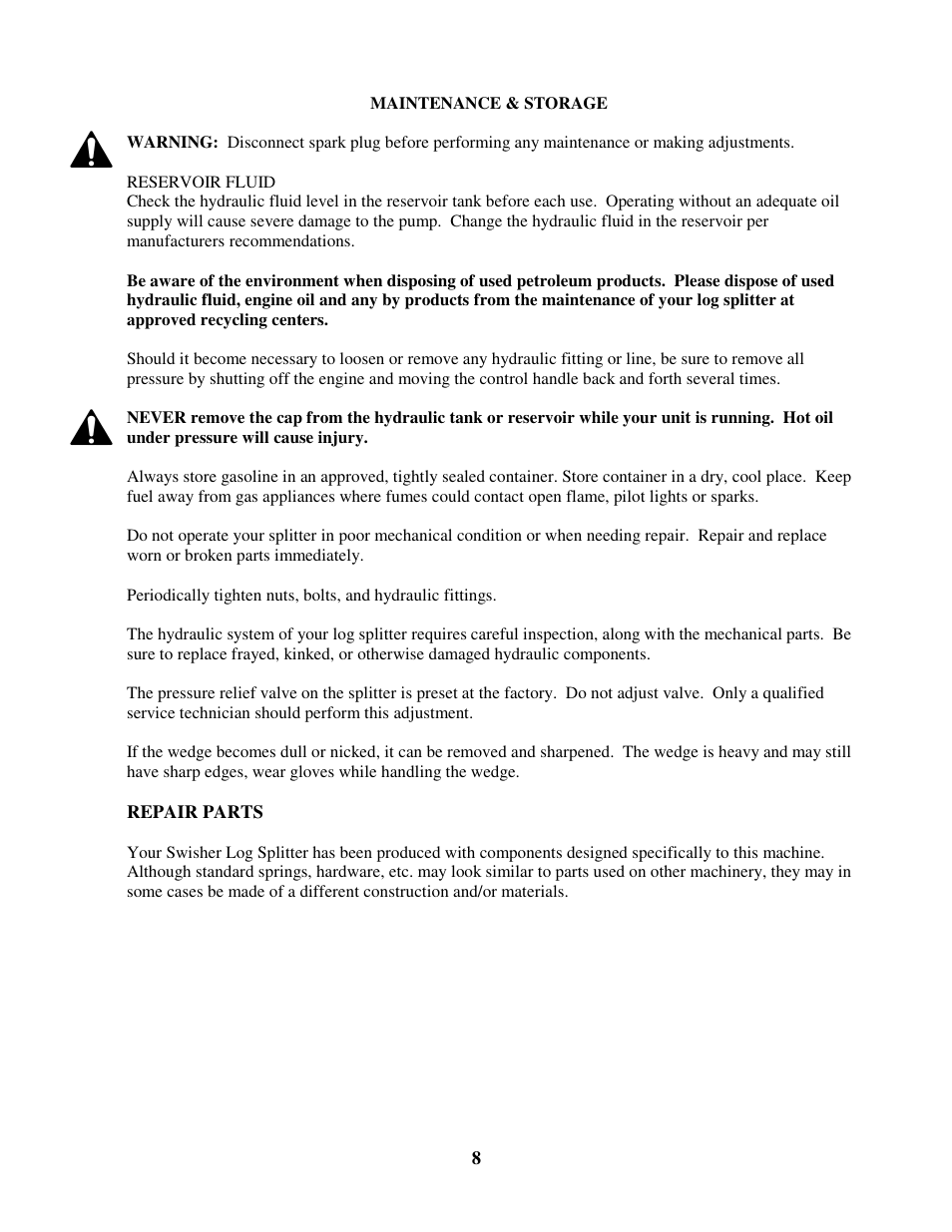 Swisher LS722 User Manual | Page 8 / 16