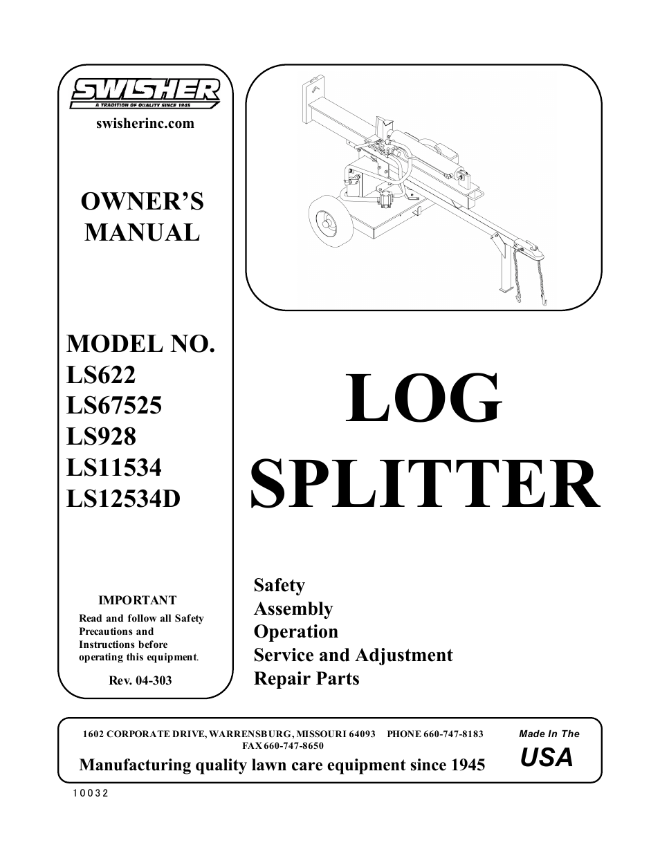 Swisher LS11534  EN User Manual | 24 pages