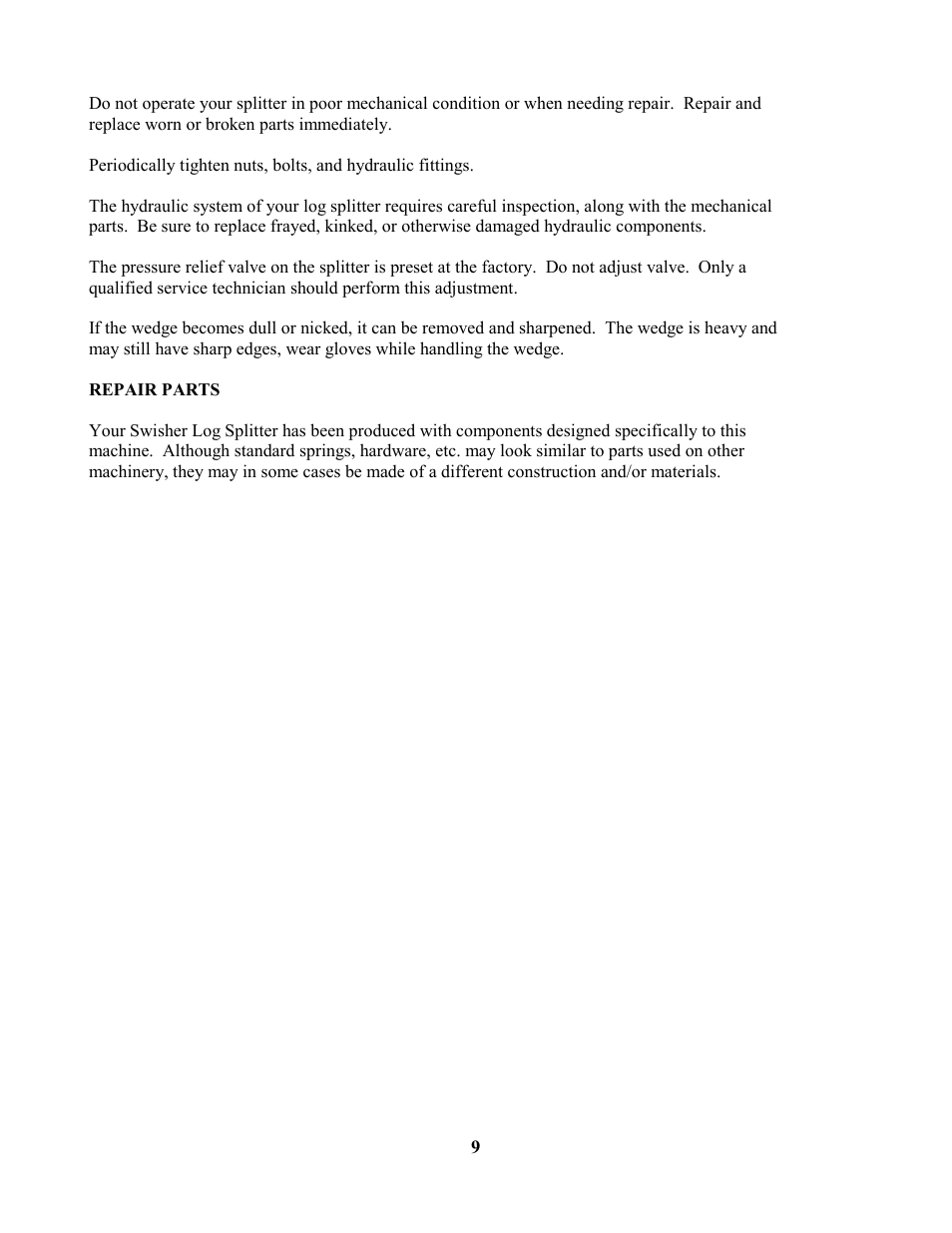Swisher LS11534  EN User Manual | Page 9 / 24