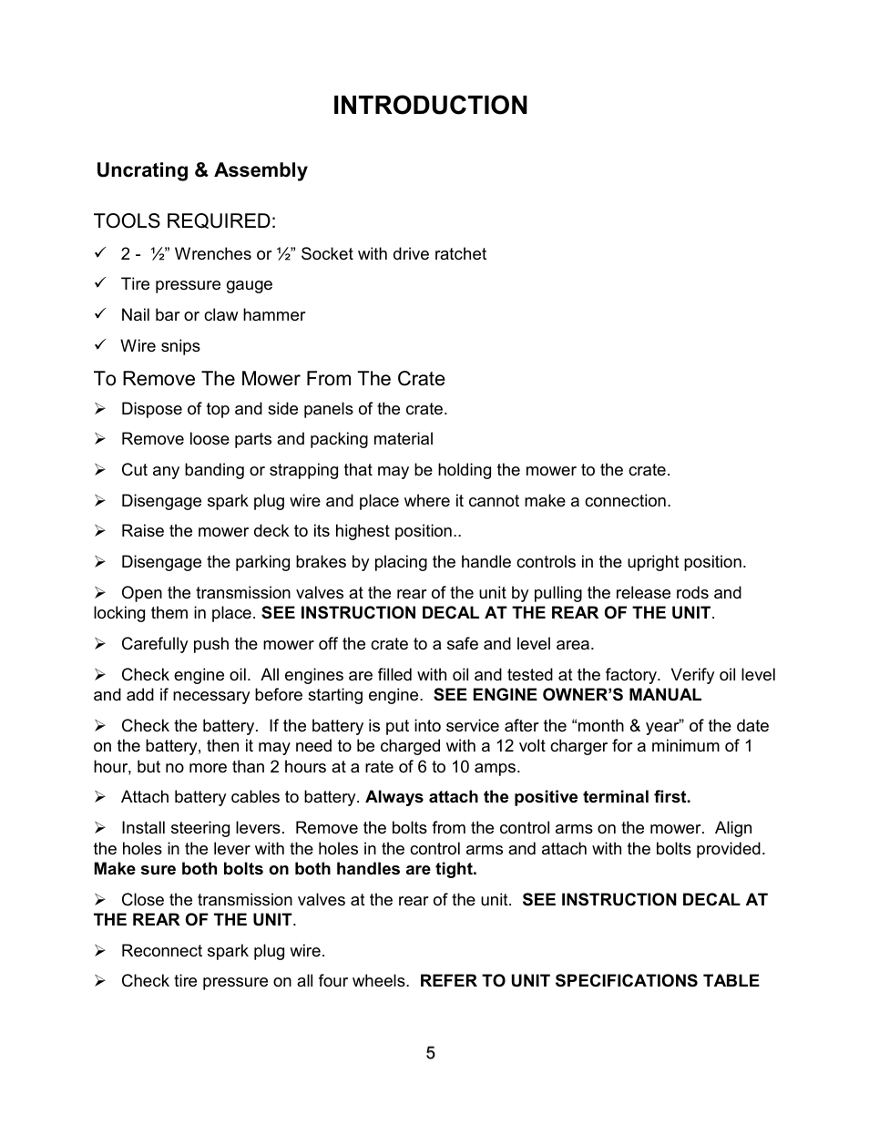 Introduction | Swisher ZT2560 User Manual | Page 5 / 40