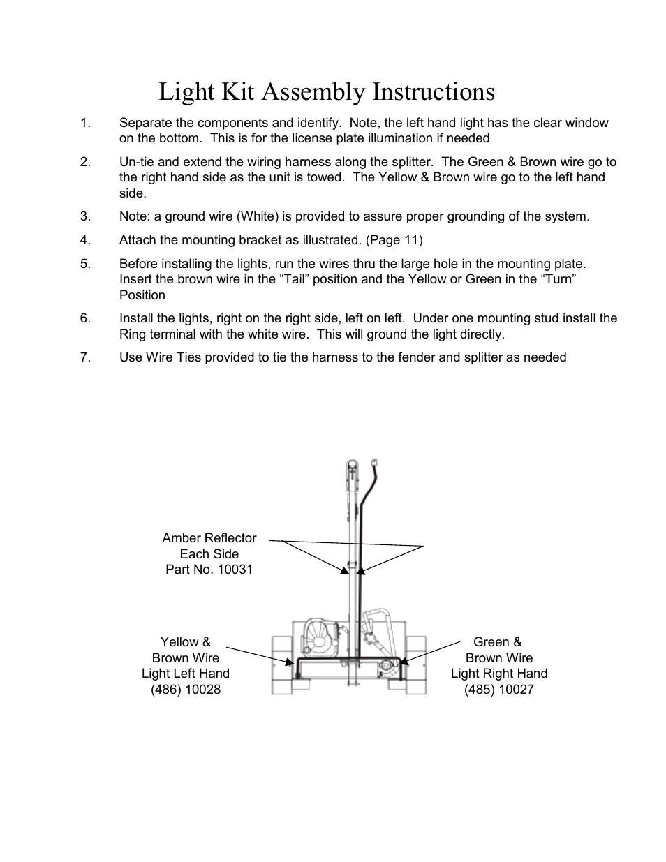 Light kit assembly instructions | Swisher LS67528S User Manual | Page 9 / 12