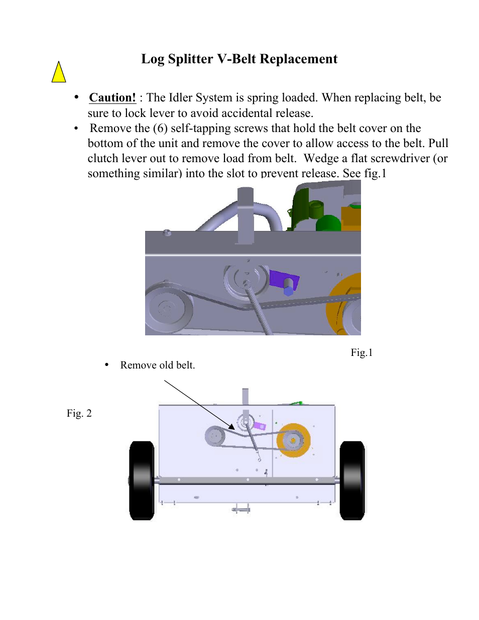 Log splitter v-belt replacement | Swisher LS934 User Manual | Page 11 / 16