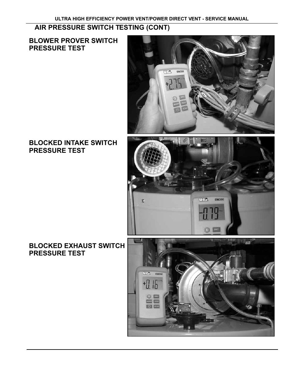 Air pressure switch testing - pressure readings, Age 23), Age 23 | State Industries GP650YTPDT User Manual | Page 24 / 54
