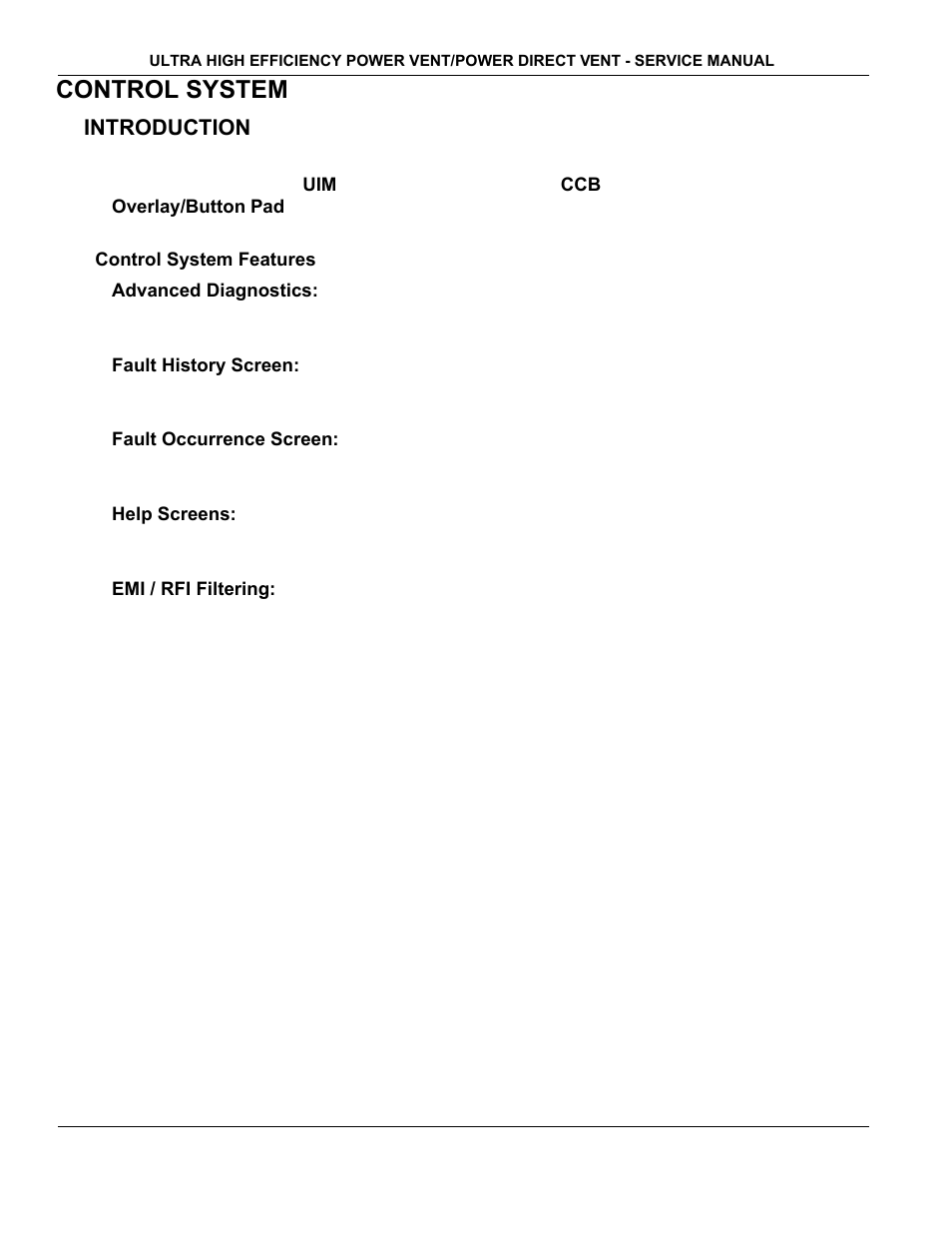 Control system, Introduction, Control system features | State Industries GP650YTPDT User Manual | Page 27 / 54