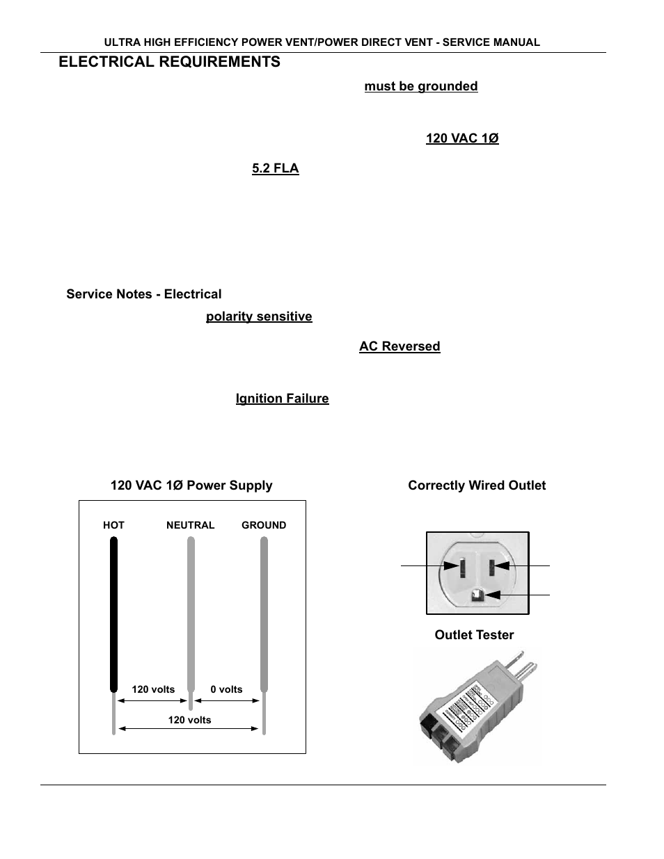 Electrical requirements, Service notes - electrical | State Industries GP650YTPDT User Manual | Page 9 / 54