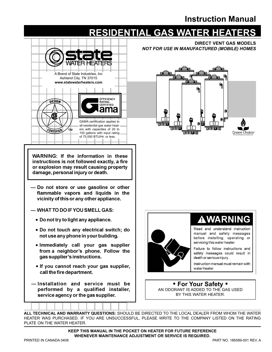 State Industries 186589-001 User Manual | 32 pages