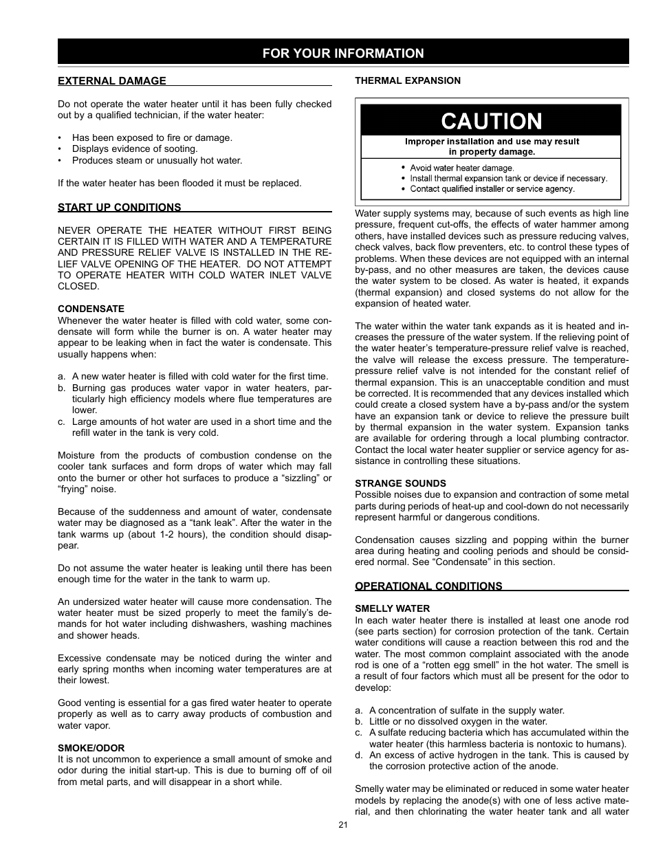 For your information | State Industries 186589-001 User Manual | Page 21 / 32