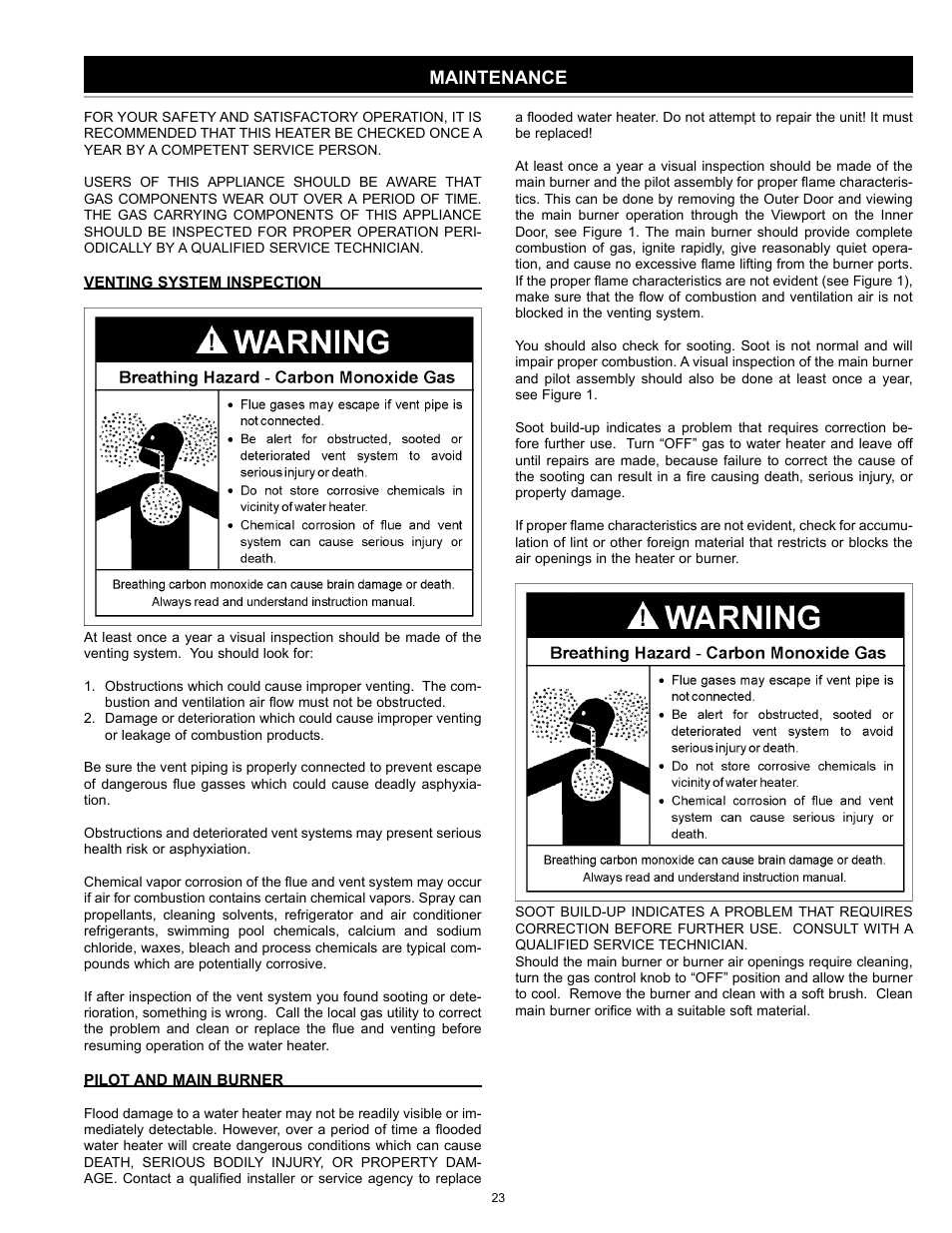 Maintenance | State Industries 186589-001 User Manual | Page 23 / 32