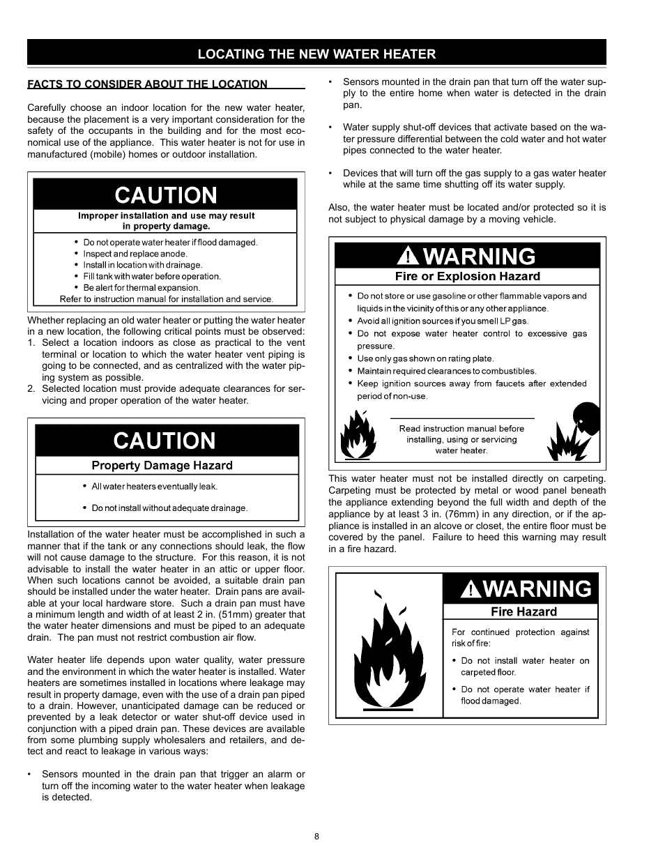 Locating the new water heater | State Industries 186589-001 User Manual | Page 8 / 32