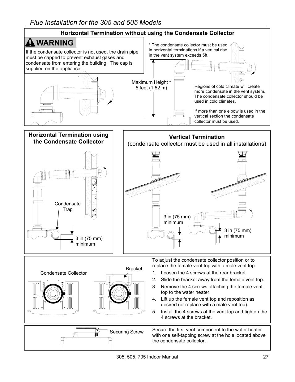 Warning | State Models: 305 User Manual | Page 27 / 40
