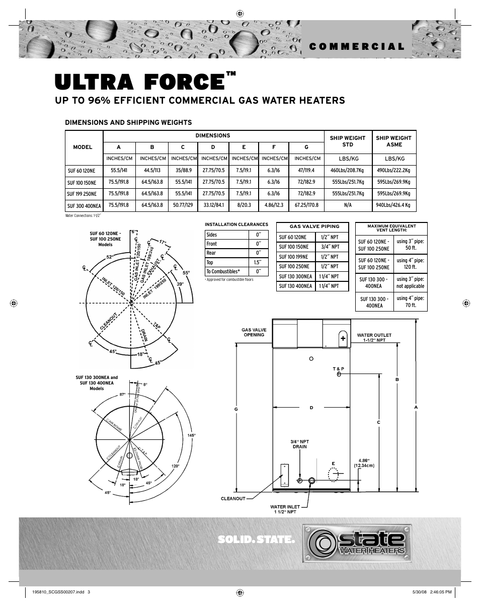 Ultra force | State Industries SUF 100 250NE User Manual | Page 3 / 4