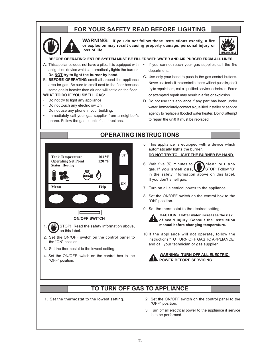 Operating instructions, Warning | State SHE50 100 User Manual | Page 35 / 60