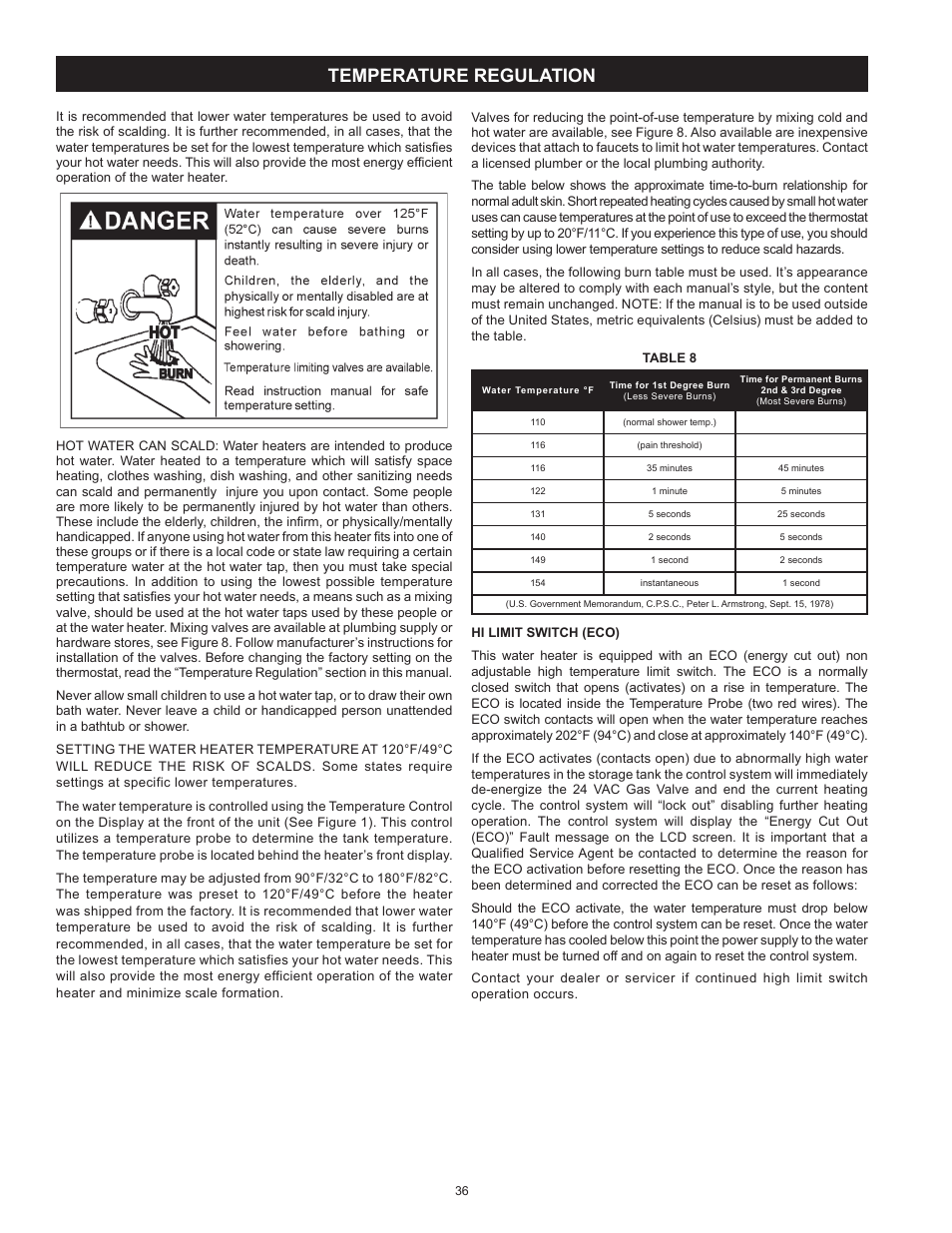 Temperature regulation | State SHE50 100 User Manual | Page 36 / 60