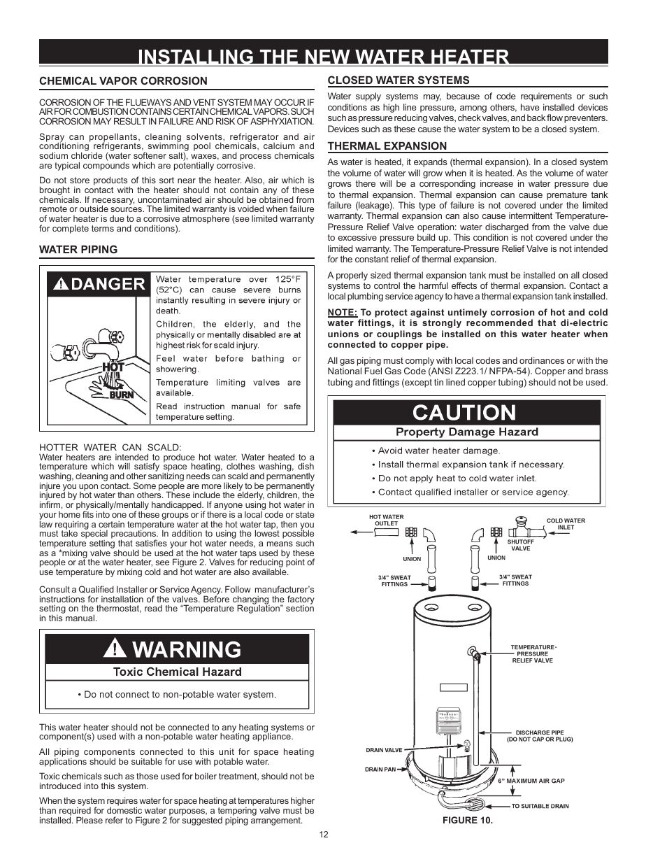 Installing the new water heater | State Industries GS675YRVIT User Manual | Page 12 / 36