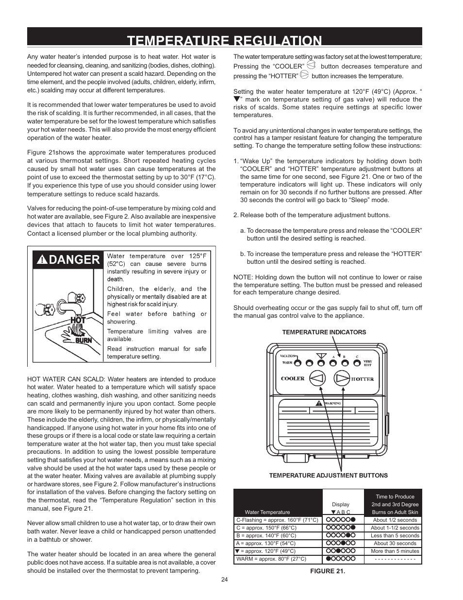 Temperature regulation | State Industries GS675YRVIT User Manual | Page 24 / 36
