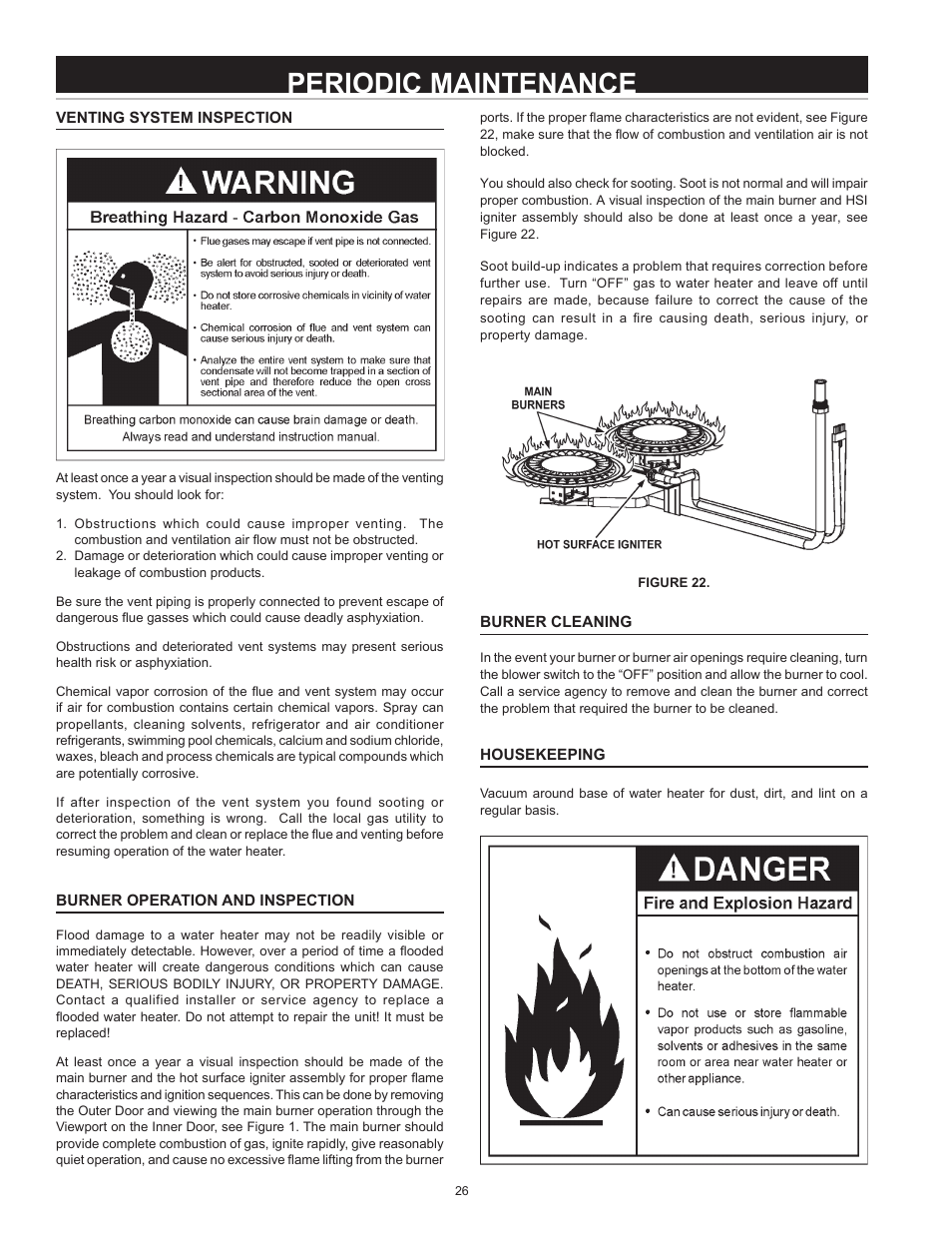 Periodic maintenance | State Industries GS675YRVIT User Manual | Page 26 / 36