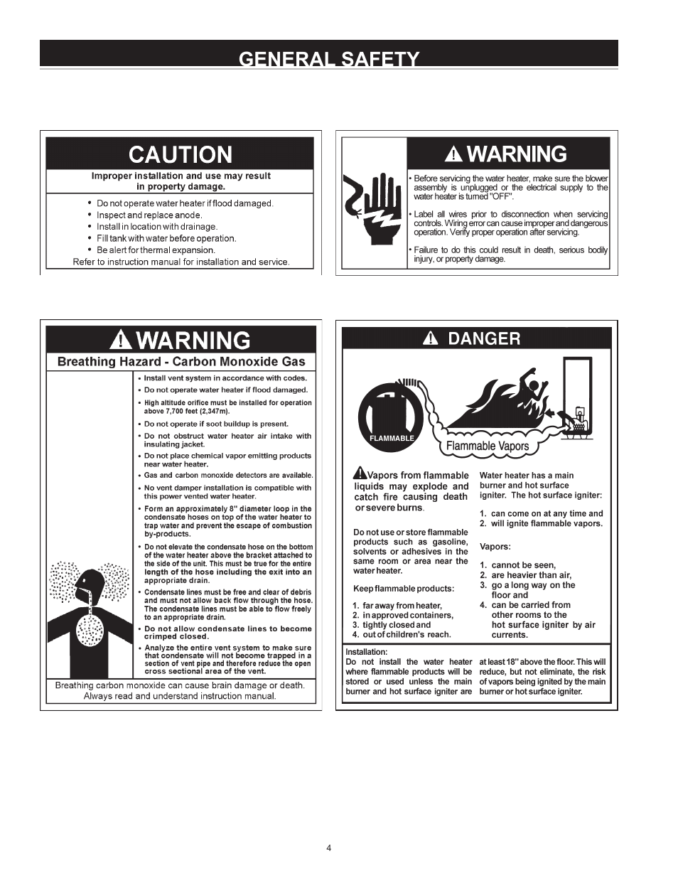 General safety | State Industries GS675YRVIT User Manual | Page 4 / 36