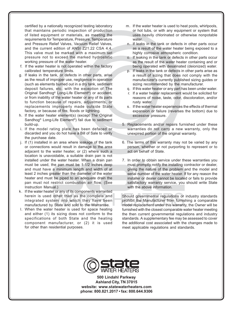 State Industries 195115-000 User Manual | Page 2 / 2