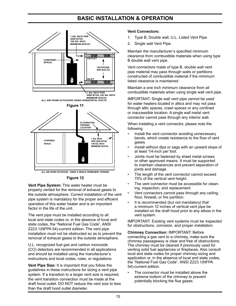 Basic installation & operation | State Industries GSX User Manual | Page 15 / 44