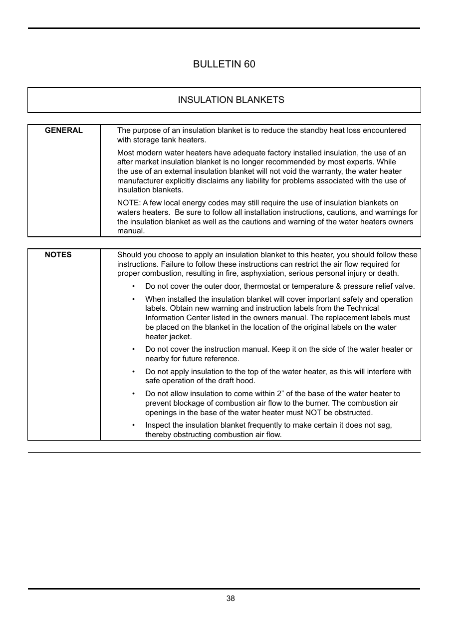 Bulletin 60 | State Industries GSX User Manual | Page 38 / 44
