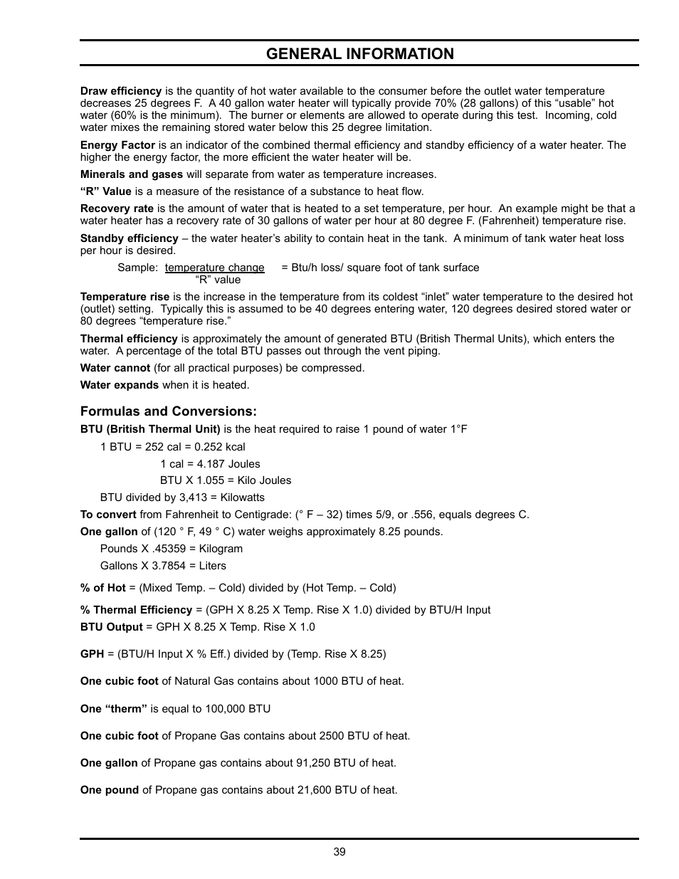 General information | State Industries GSX User Manual | Page 39 / 44