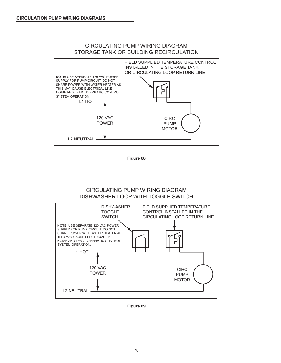 Circulation pump wiring diagrams | State Industries ULTRA FORCE 101 User Manual | Page 70 / 80