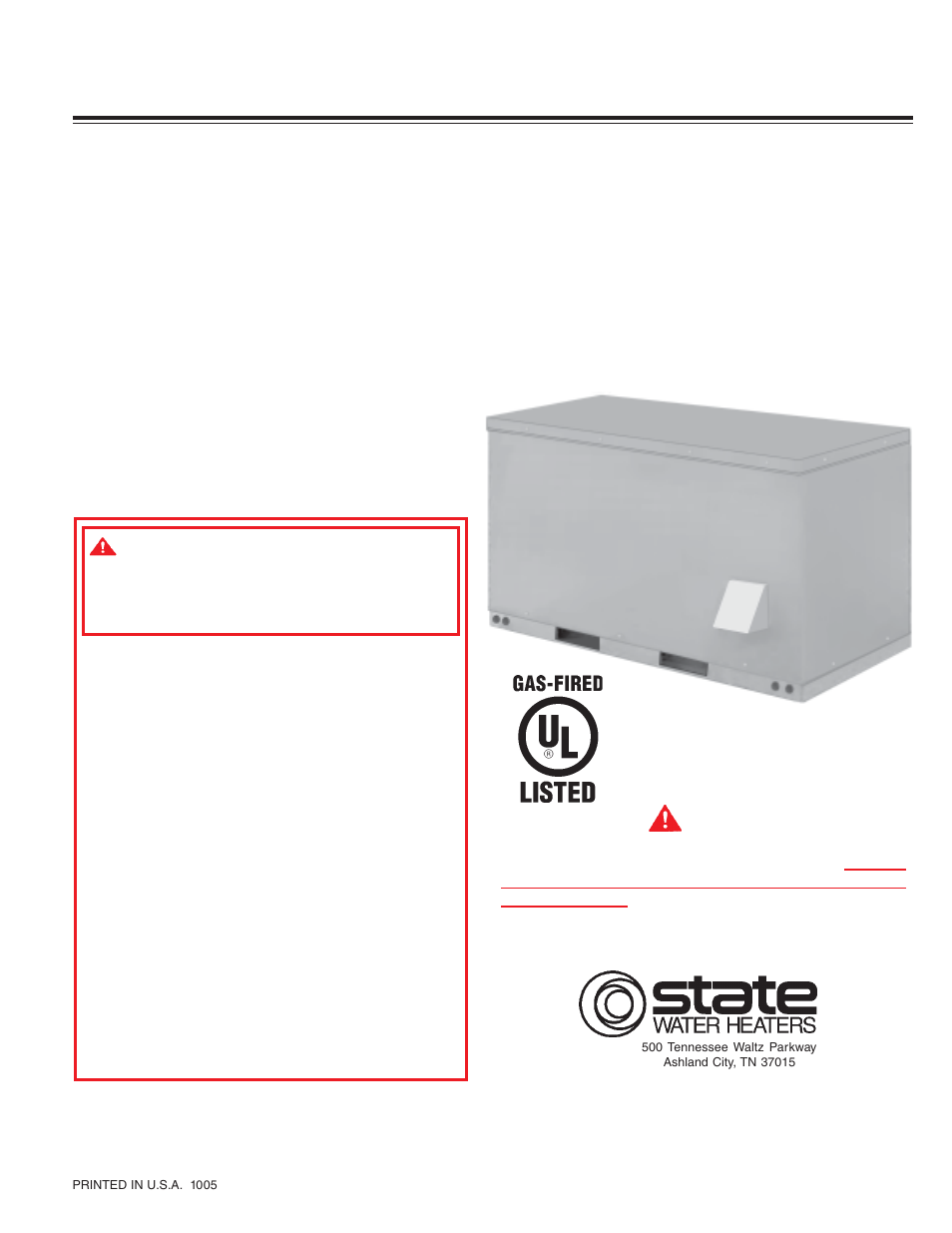 State Industries ROOFTOP SRT80 120NE User Manual | 36 pages