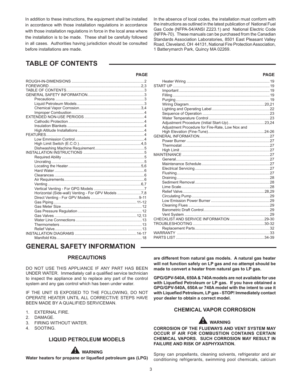 State GPG/GPV-540A User Manual | Page 3 / 37