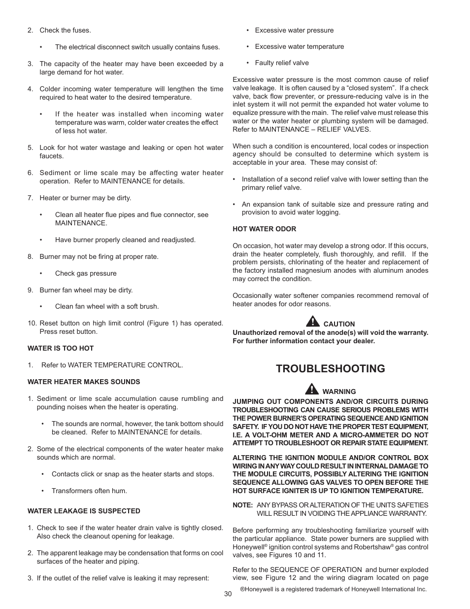 Troubleshooting | State GPG/GPV-540A User Manual | Page 30 / 37