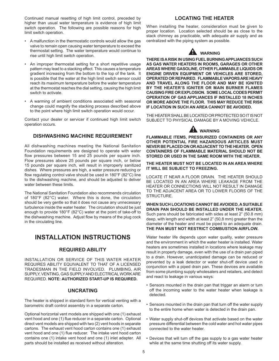 Installation instructions | State GPG/GPV-540A User Manual | Page 5 / 37