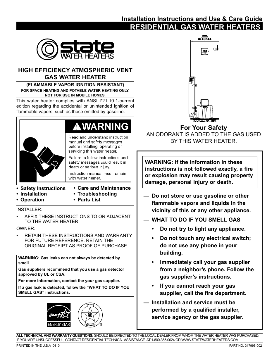 State GP 6 40YPC T 100 User Manual | 40 pages