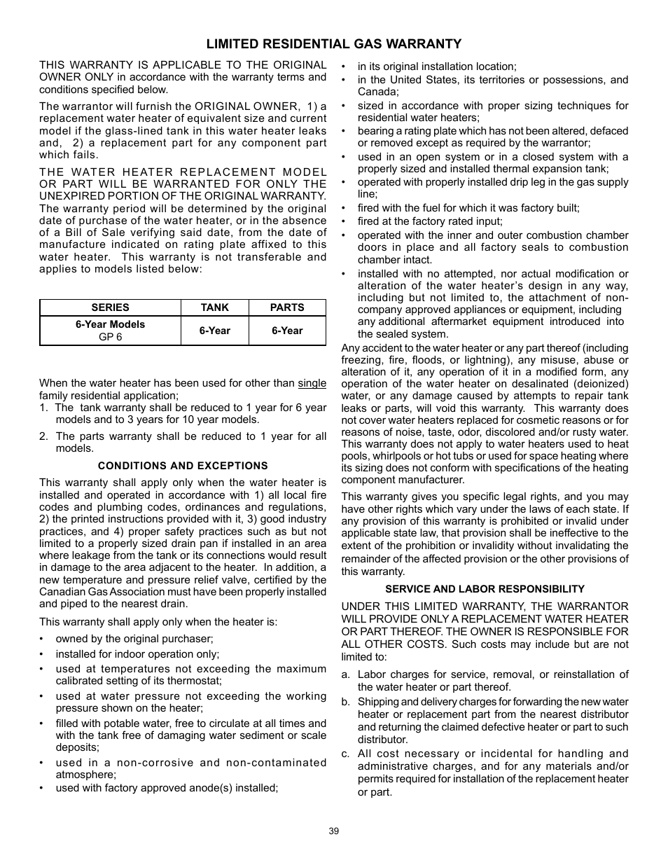 State GP 6 40YPC T 100 User Manual | Page 39 / 40