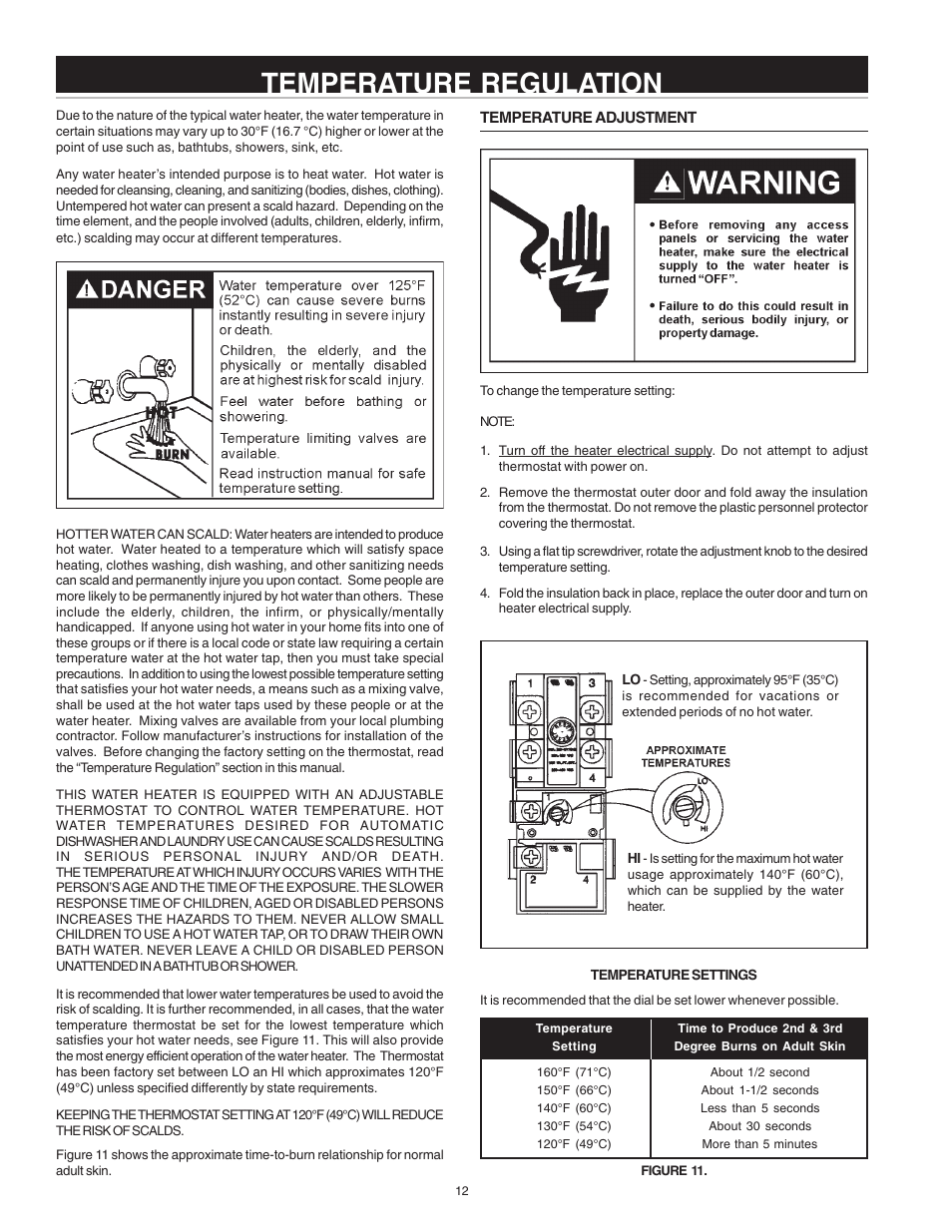 Temperature regulation | State ES6 2 SSUS K User Manual | Page 12 / 20