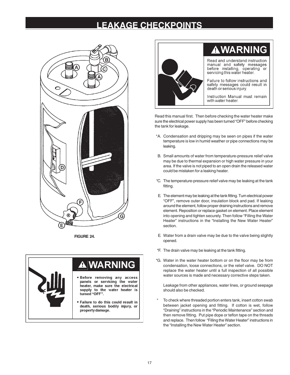 Leakage checkpoints | State ES6 2 SSUS K User Manual | Page 17 / 20
