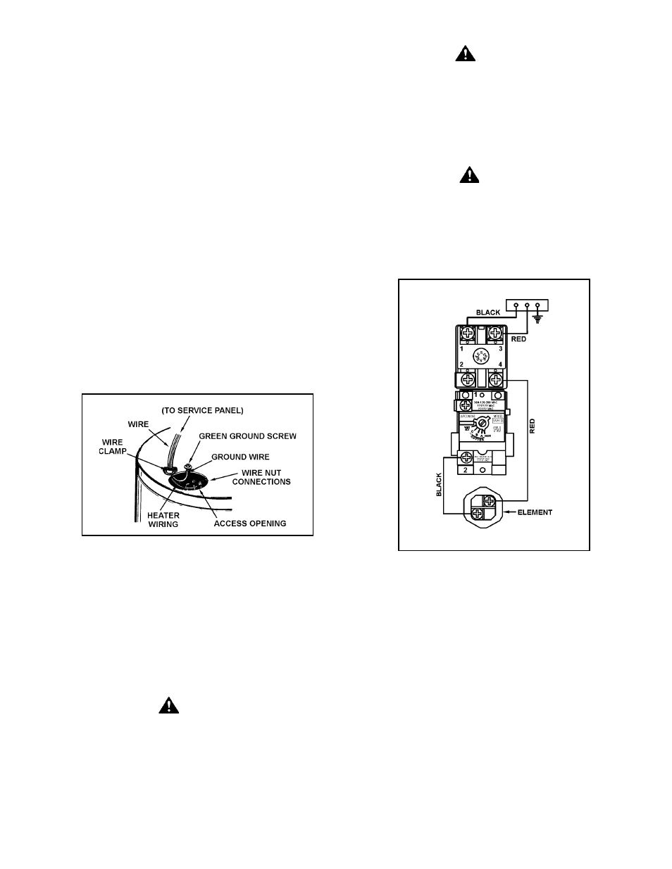 Thermostat, Wiring of element | State Industries 198067-000 User Manual | Page 5 / 8