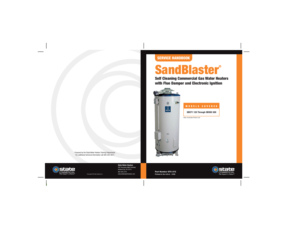 State Industries SBD85 500 User Manual | 56 pages