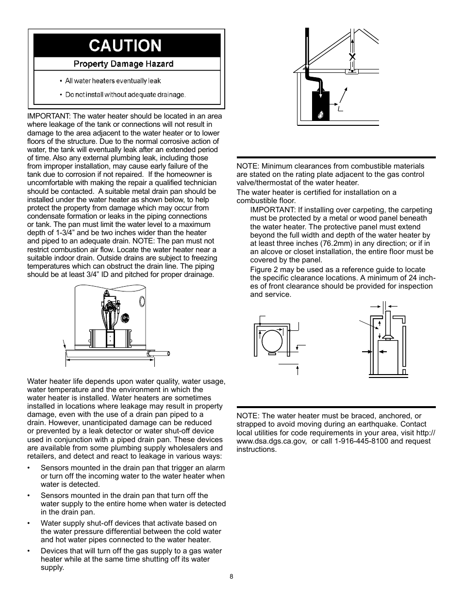 Clearances and accessibility, State of california | State GS6 30 YOCT User Manual | Page 8 / 36