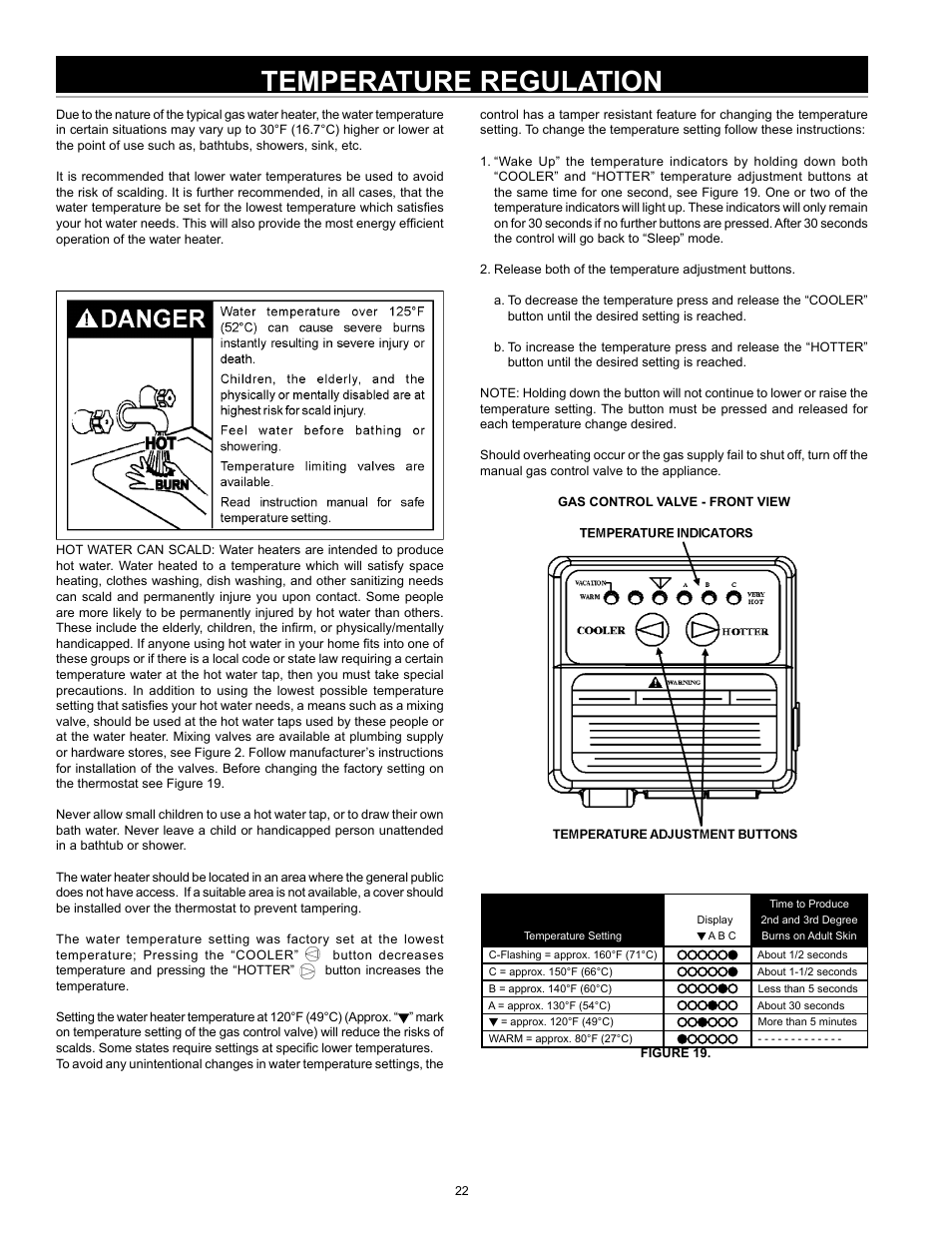 Temperature regulation | State GS6 40 YBVIT User Manual | Page 22 / 32