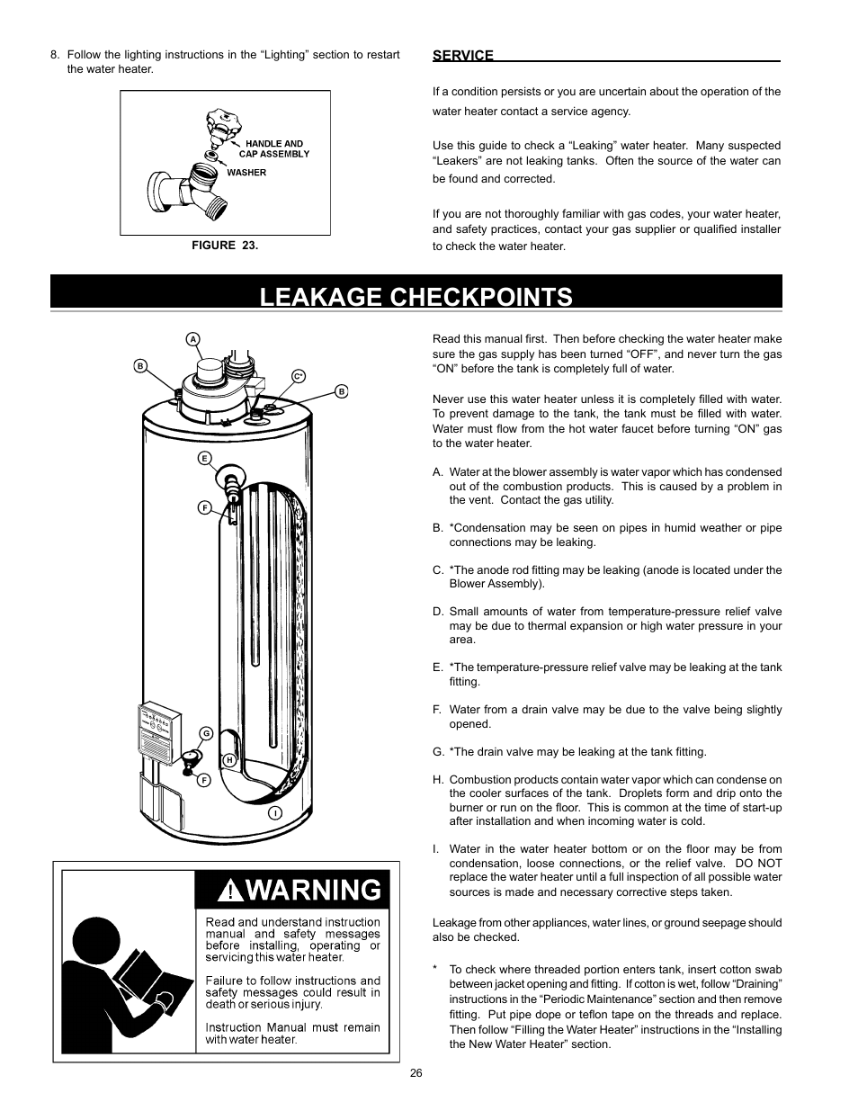 Leakage checkpoints | State GS6 40 YBVIT User Manual | Page 26 / 32