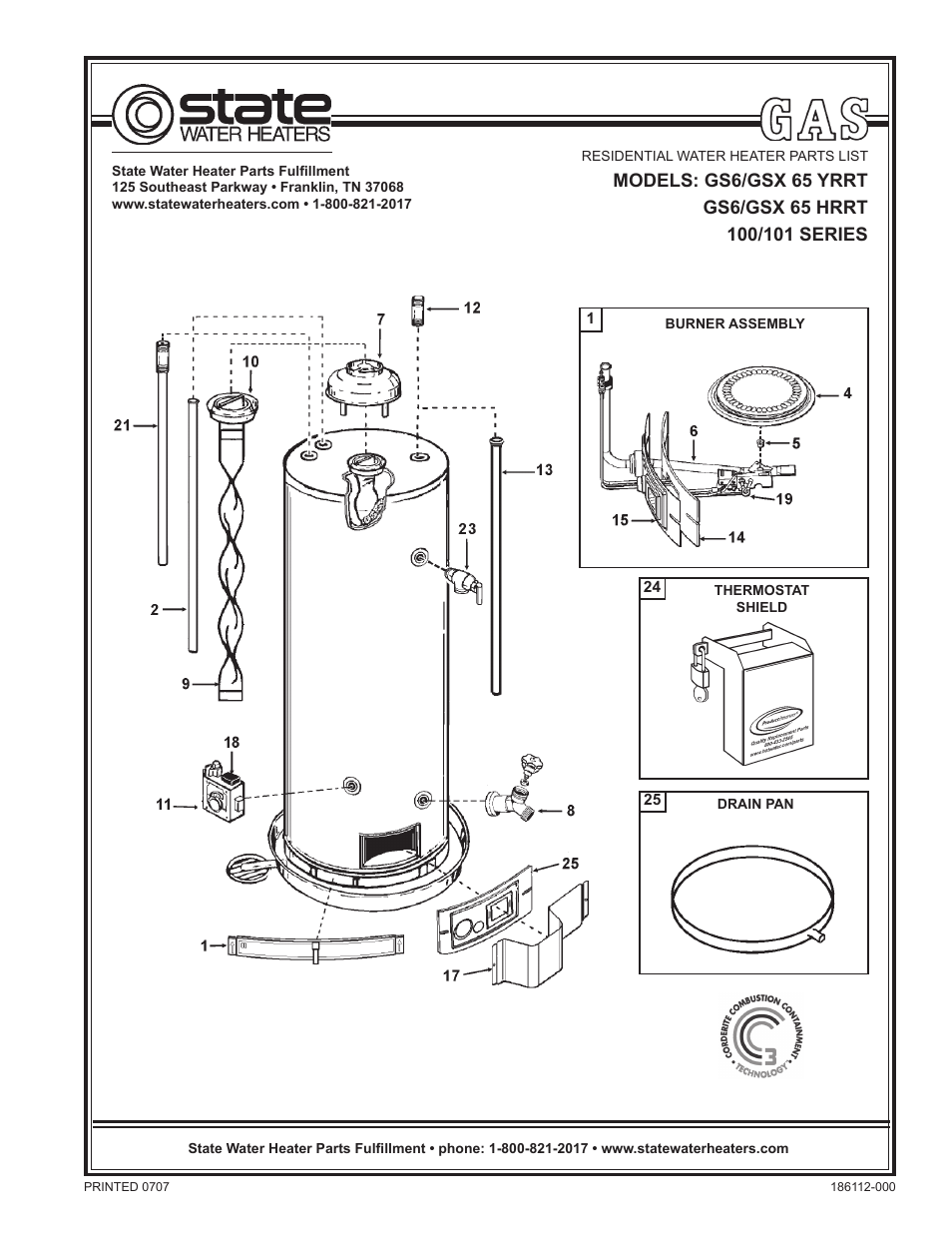 State Industries GS6/GSX 65 HRRT User Manual | 2 pages