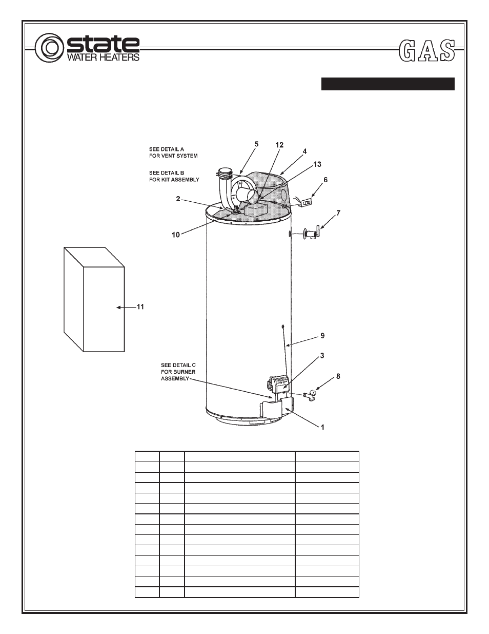 State Industries GP6 50 YTVIT User Manual | 4 pages